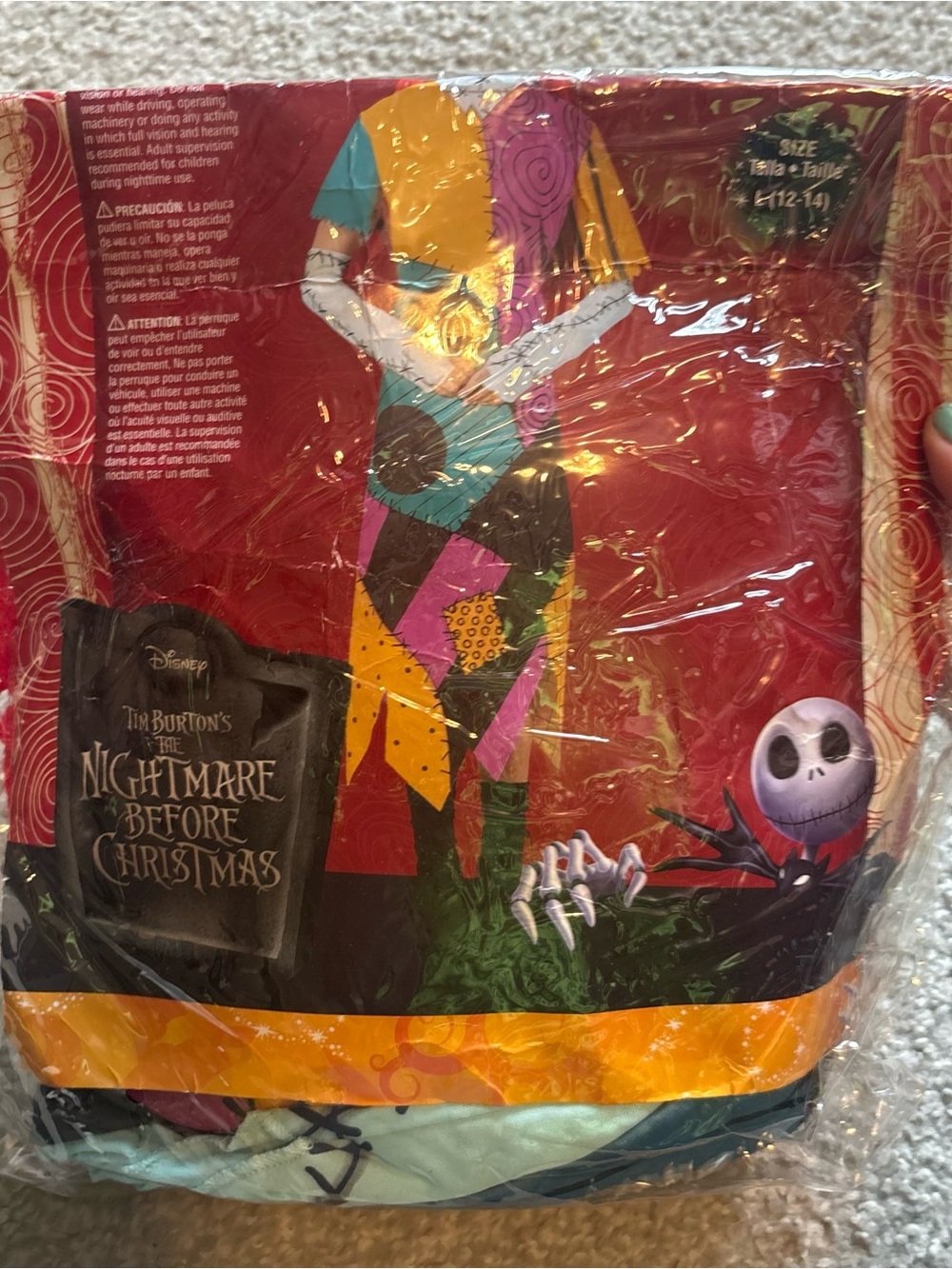 The Nightmare Before Christmas Sally Kids Costume Large 12 14 W/ Wig Disney